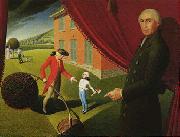 Grant Wood Parson Weem s Fable oil painting picture wholesale